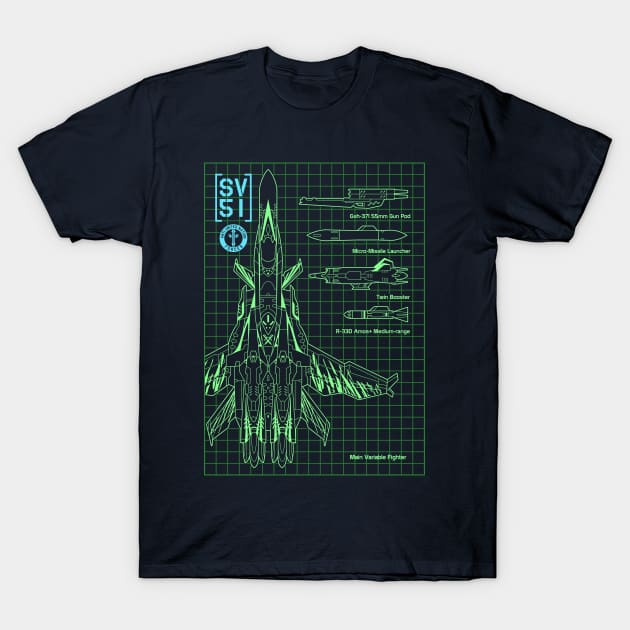 Macross SV51 Blueprint T-Shirt by don_kuma